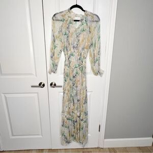 Christy Lynn Florence Maxi Dress - Palm Tropical Print White Size XS